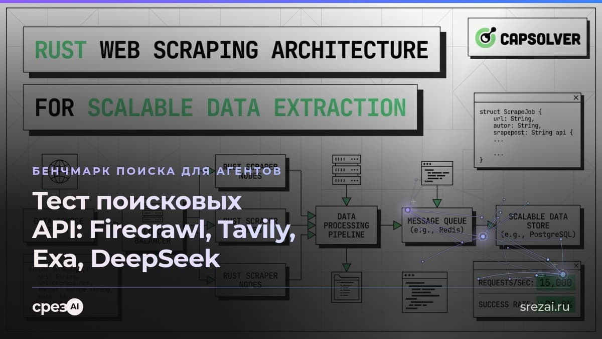 Архитектурная схема конвейера извлечения данных из веб-страниц с очередью задач и хранилищем